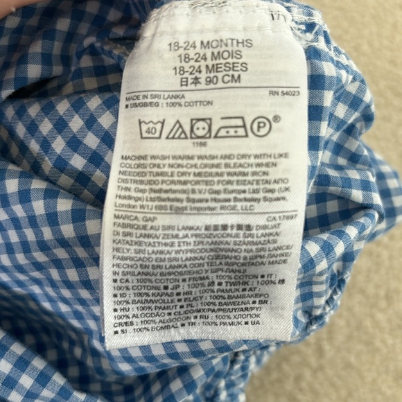 Baby gap toddler boy, 18 to 24 month white and blue collared one piece - Picture 5 of 6